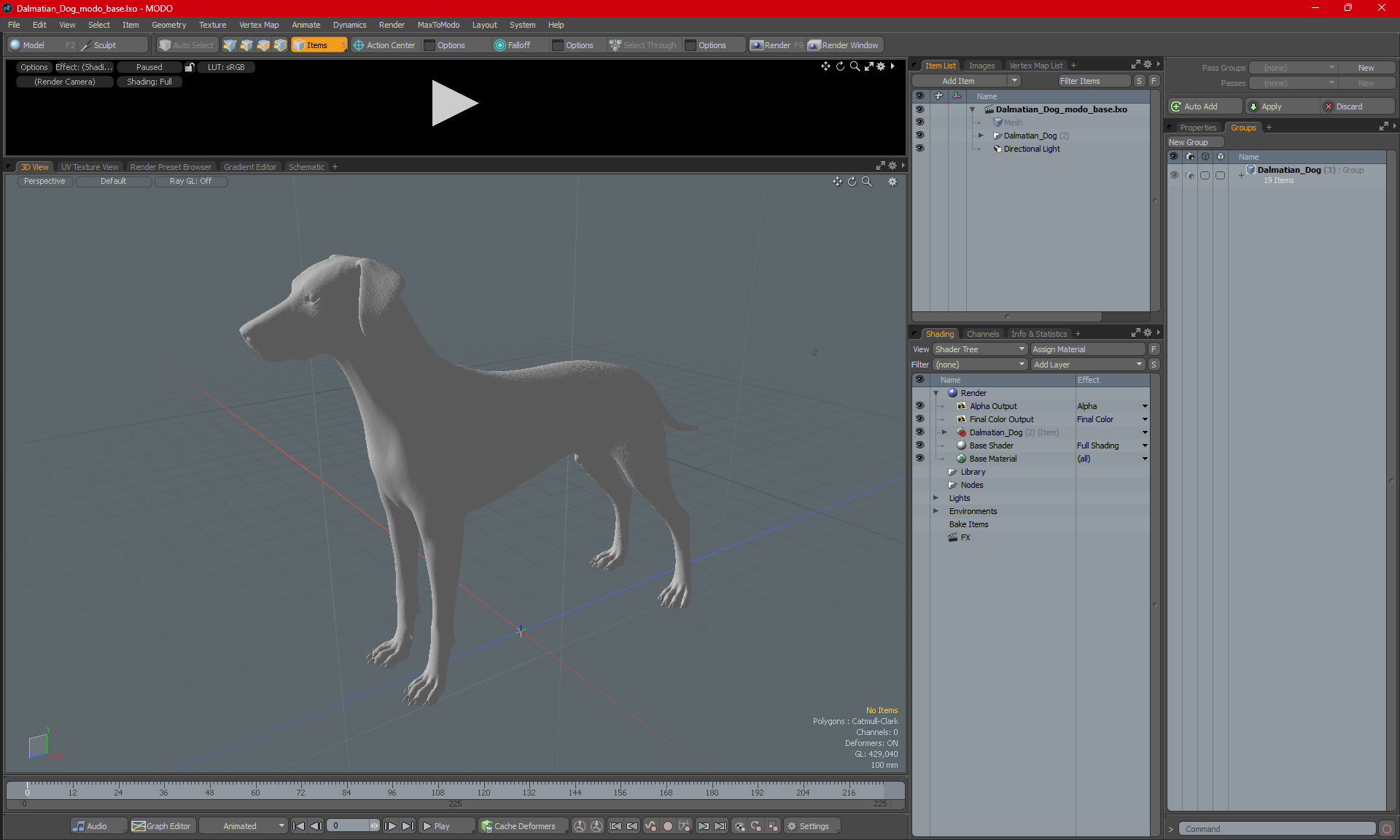 3D Dalmatian Dog model