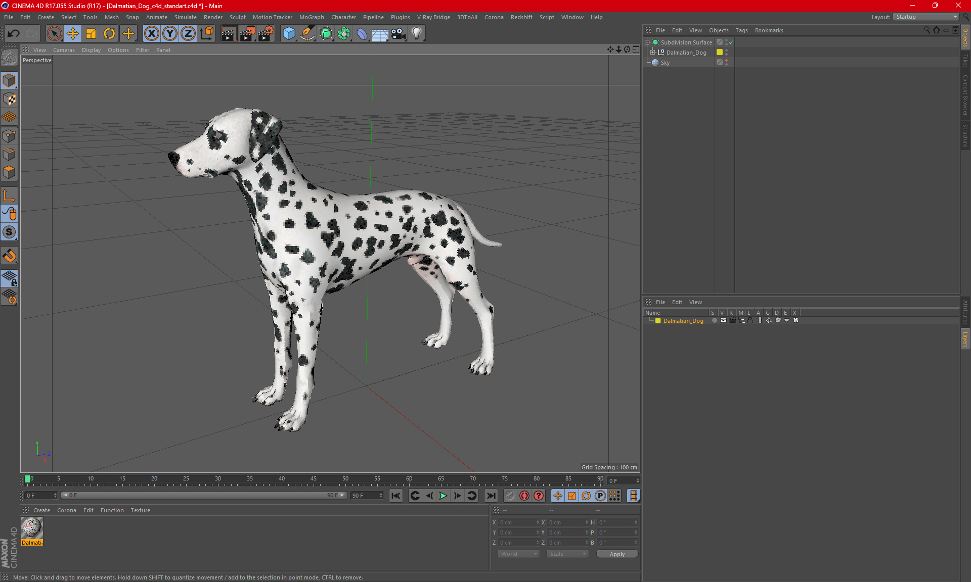 3D Dalmatian Dog model