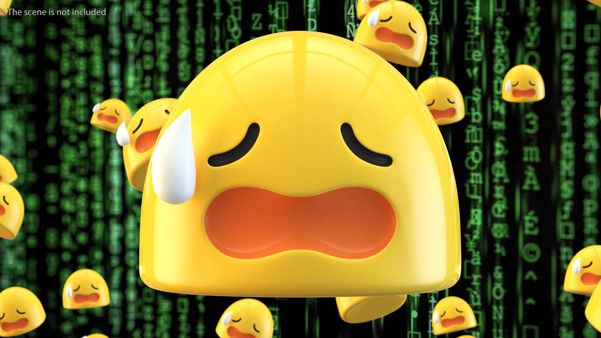 Tired Face Android Emoji 3D model