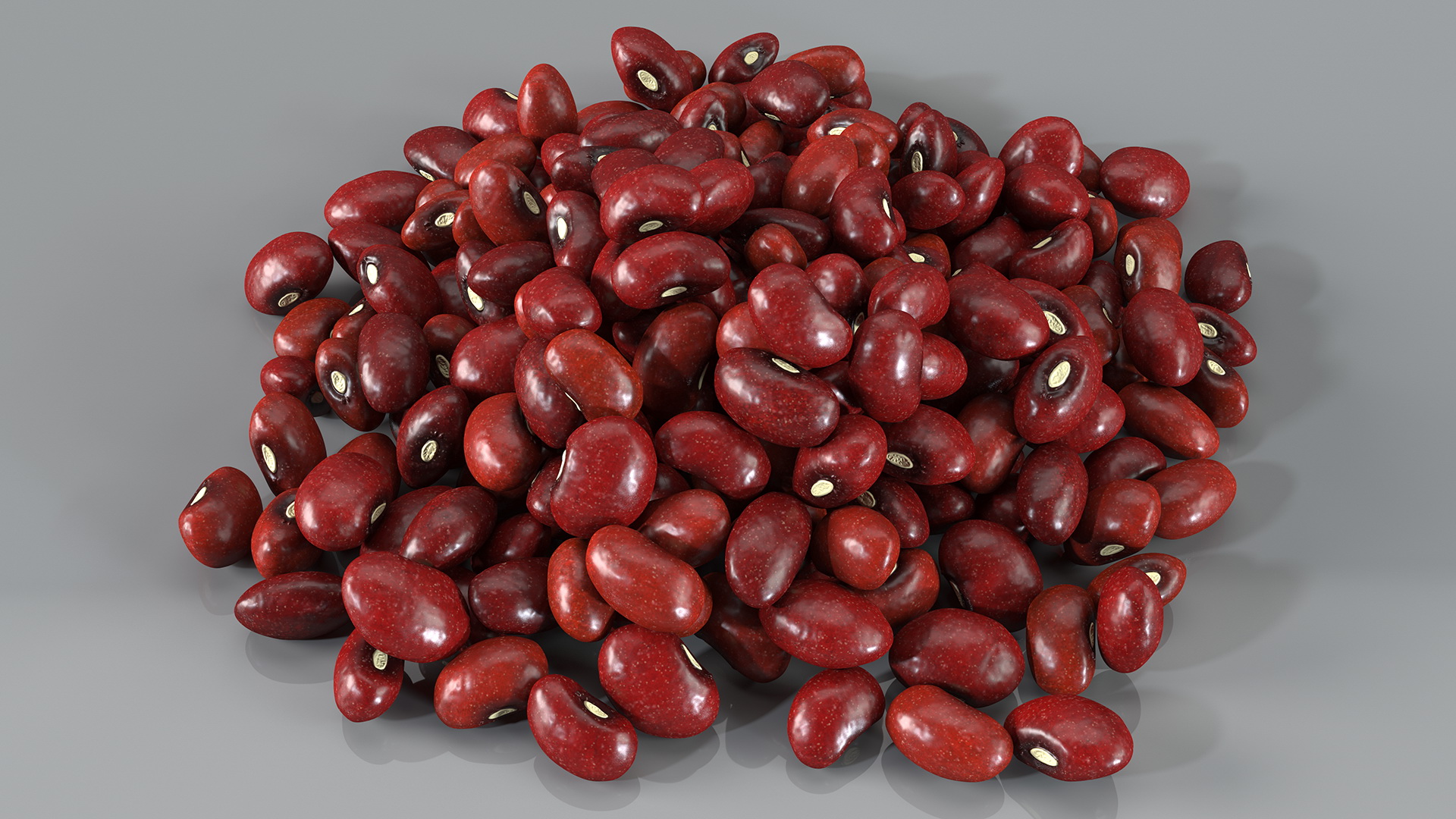 3D Dark Red Kidney Beans Pile