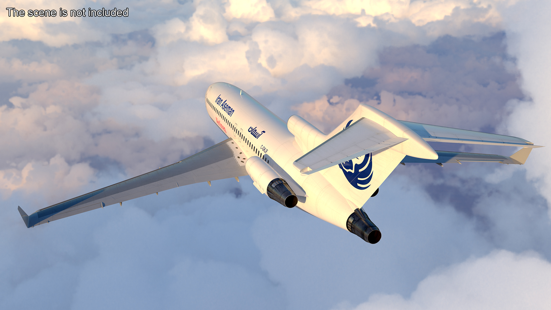 3D Commercial Airliner Boeing 727-100 Iran Aseman