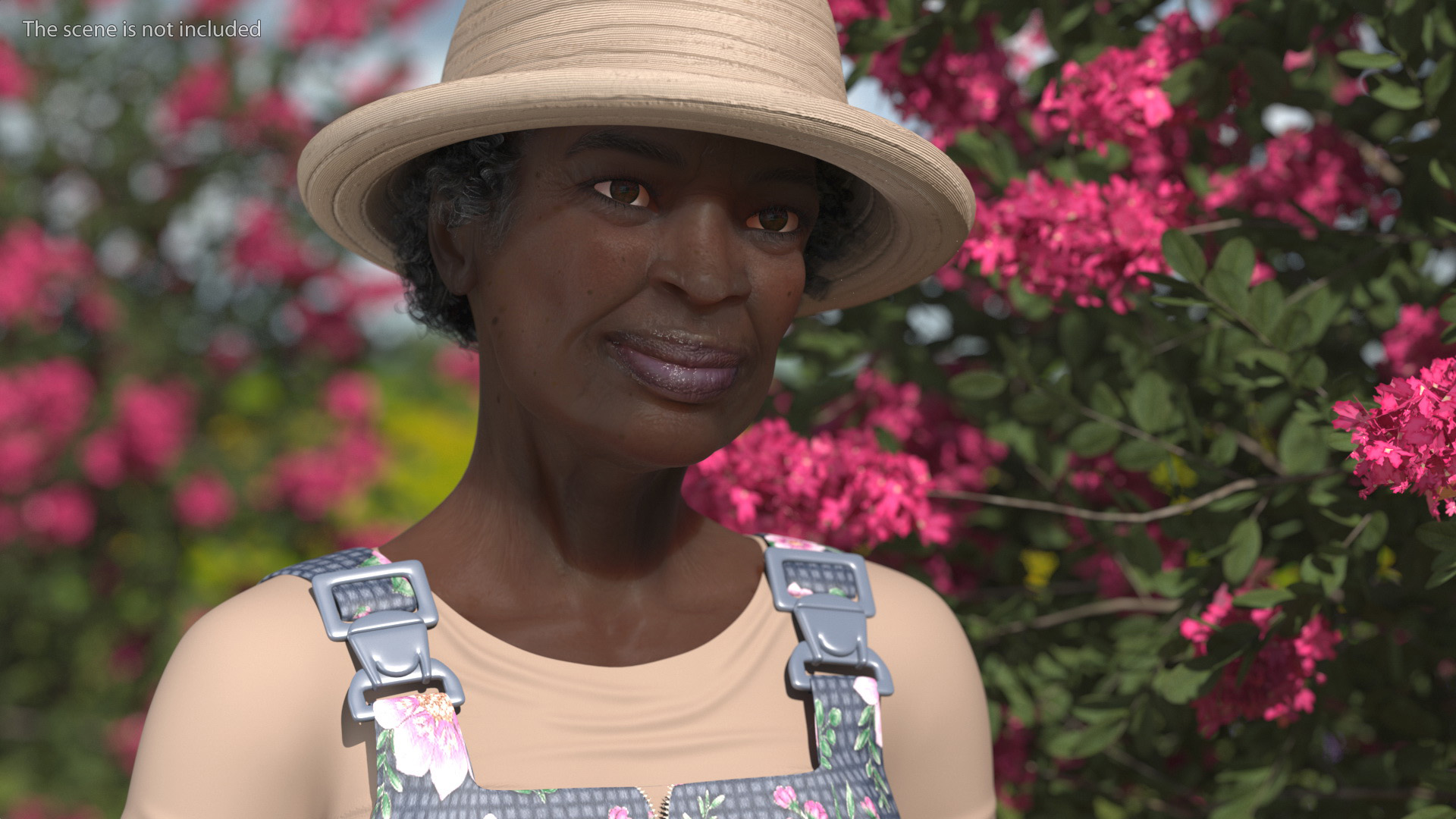 Gardener Afro American Woman Rigged for Maya 3D model