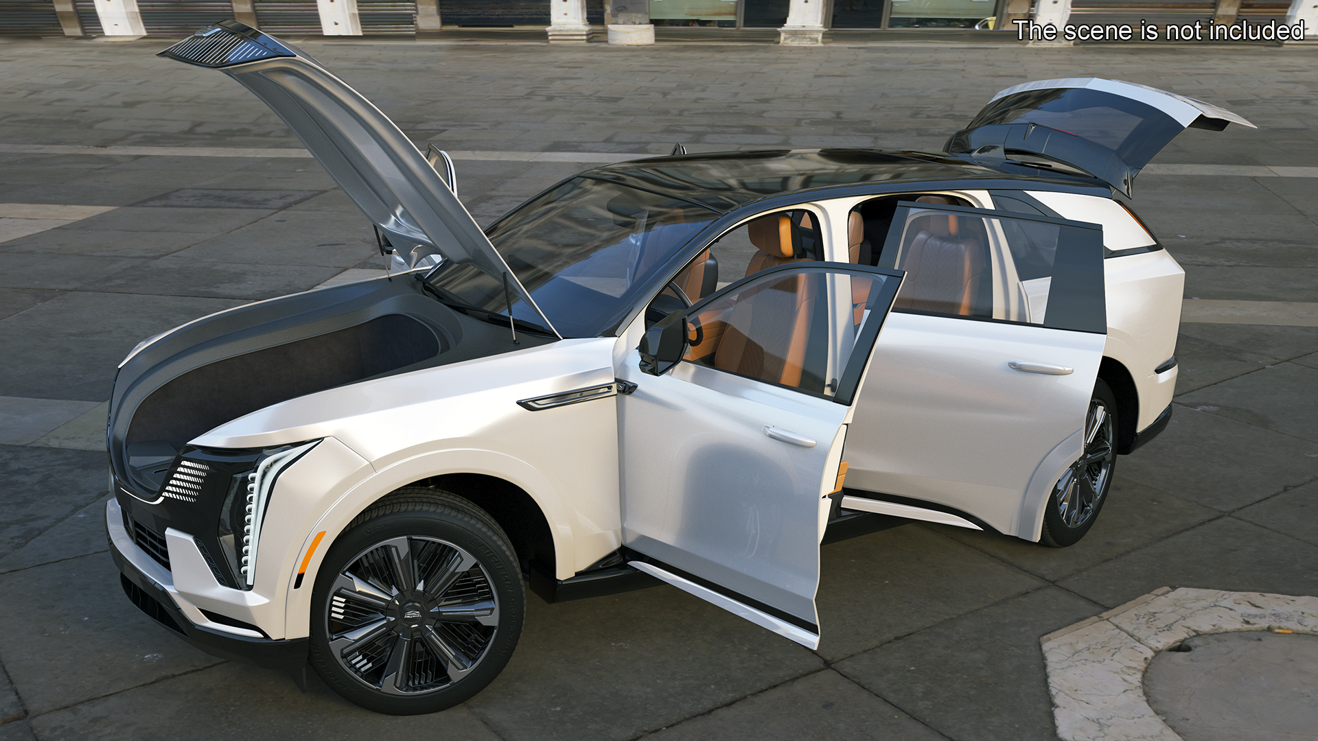 Cadillac Escalade IQ 2025 Summit White Rigged for Maya 3D model