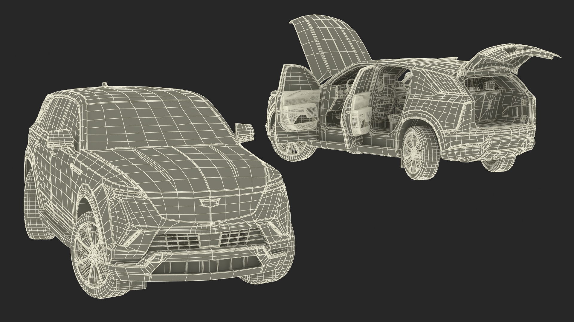 Cadillac Escalade IQ 2025 Summit White Rigged for Maya 3D model