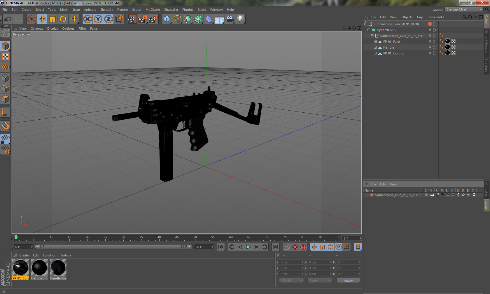 3D model Submachine Gun PP 91 KEDR