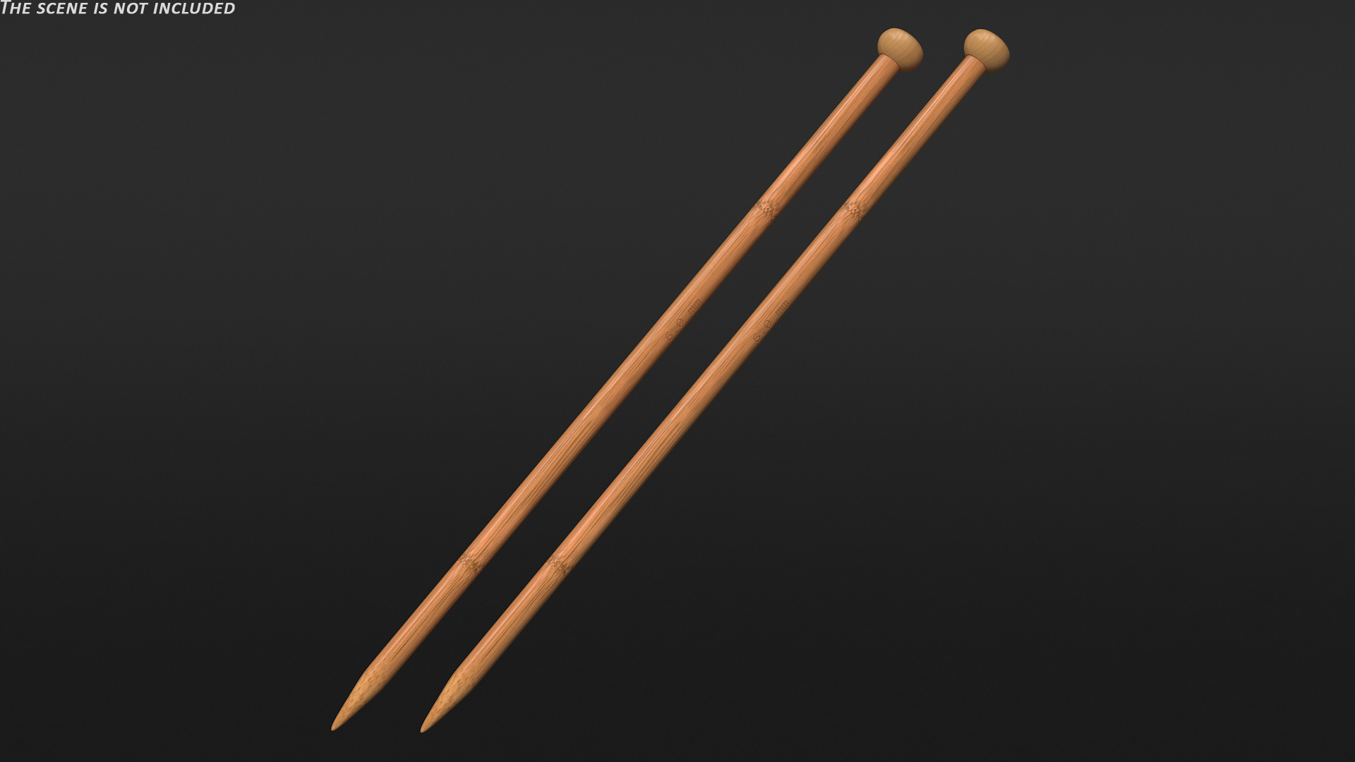 3D Knitting Needles Bamboo model