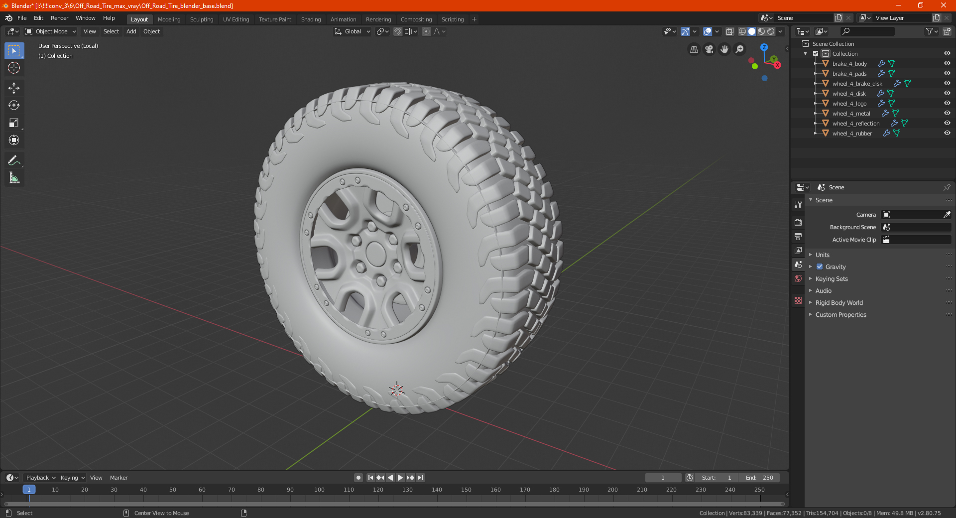 3D Off Road Tire model