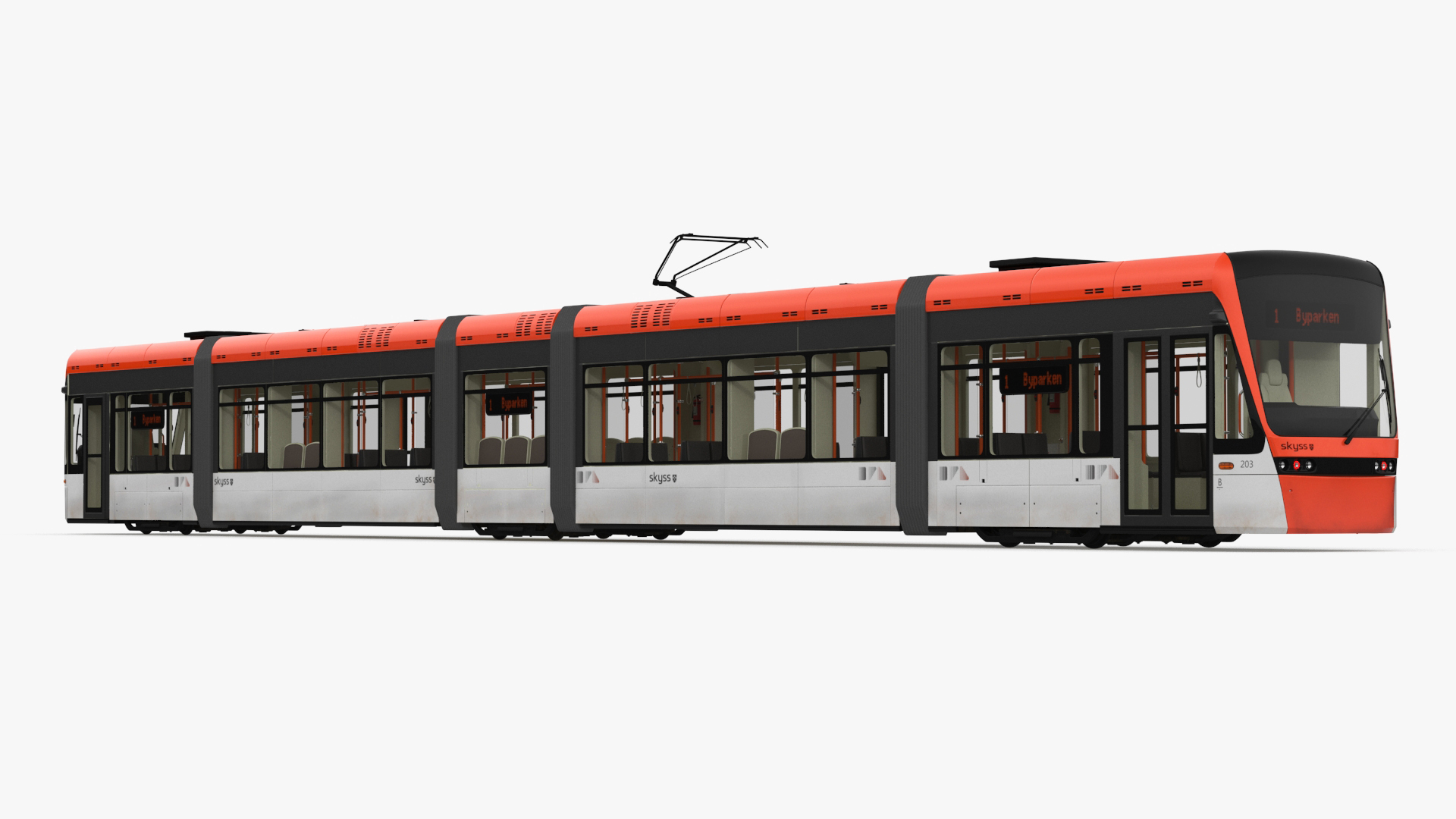 Modern City Tram Bybanen 3D model