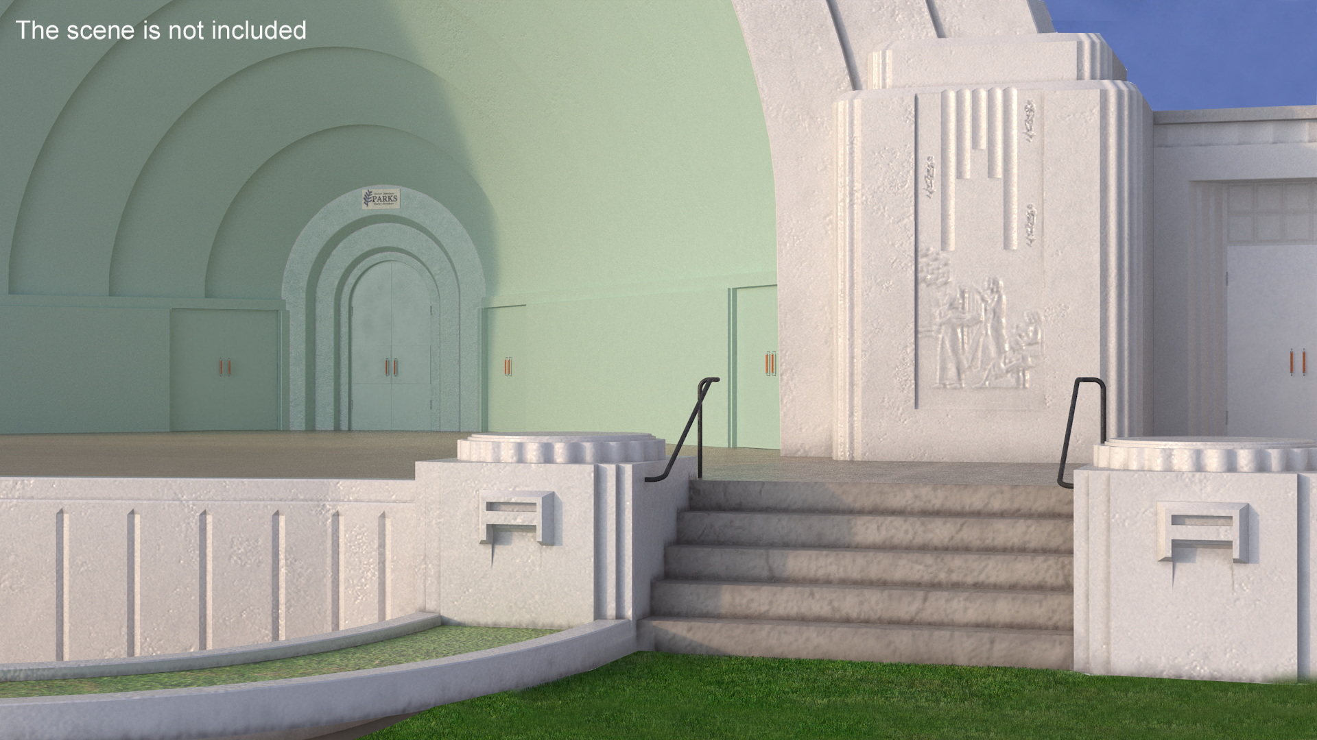 Washington Park Band Shell with Seating 3D model