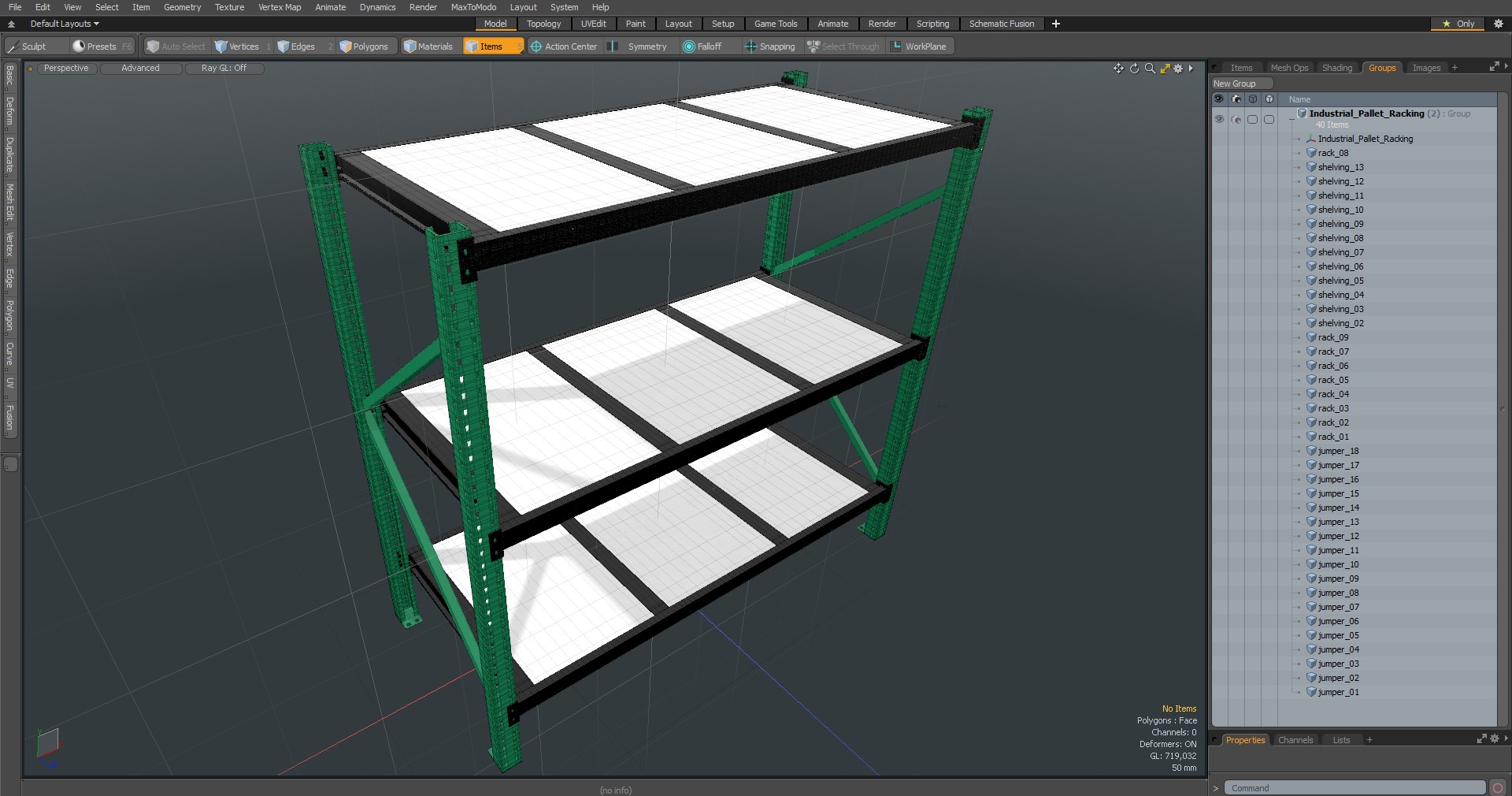 3D model Industrial Pallet Racking