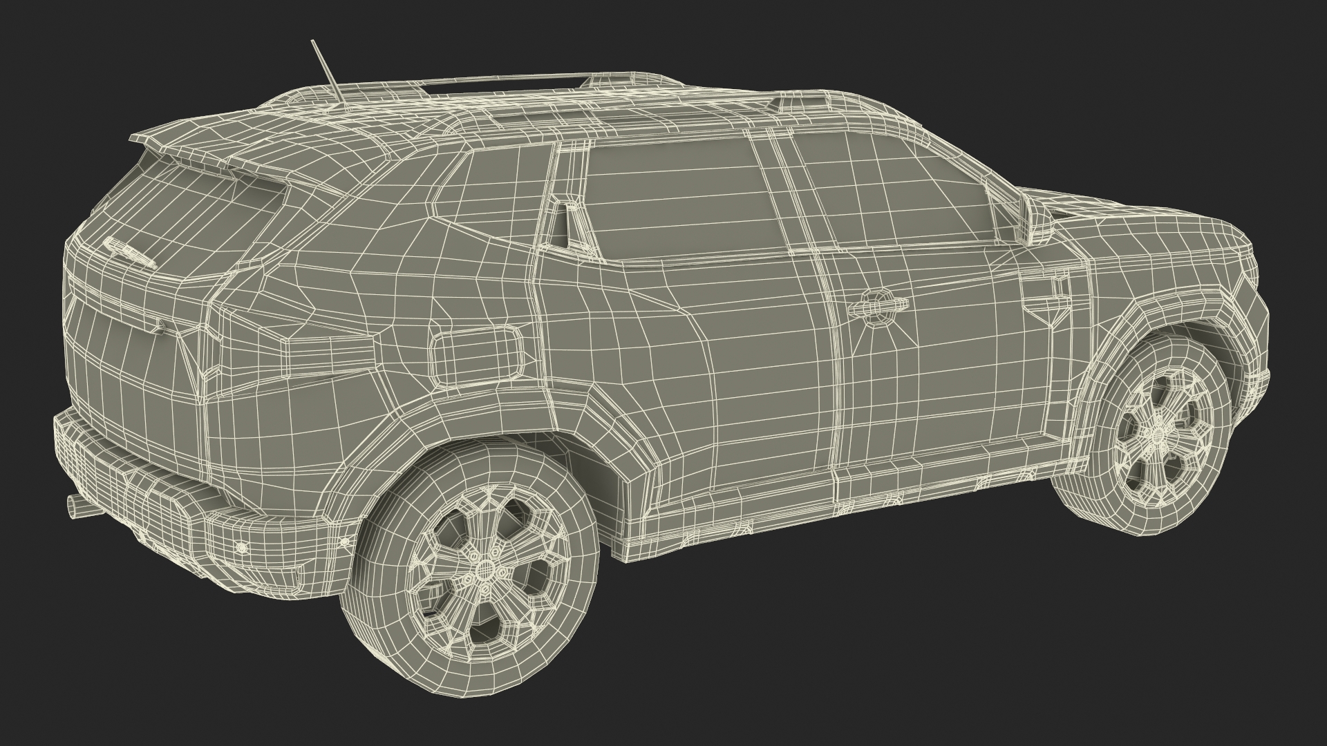 Modern Crossover SUV Simplified Green 3D