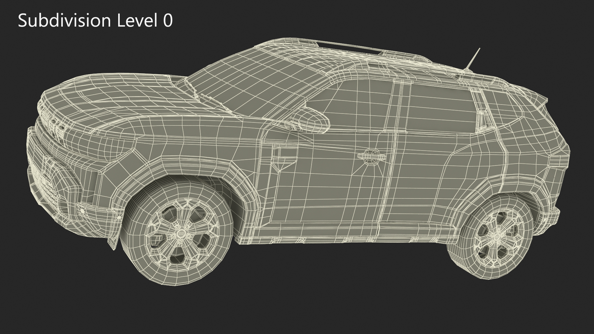 Modern Crossover SUV Simplified Green 3D