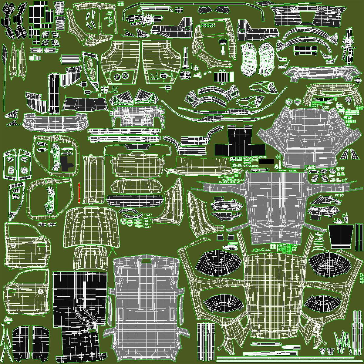 Modern Crossover SUV Simplified Green 3D