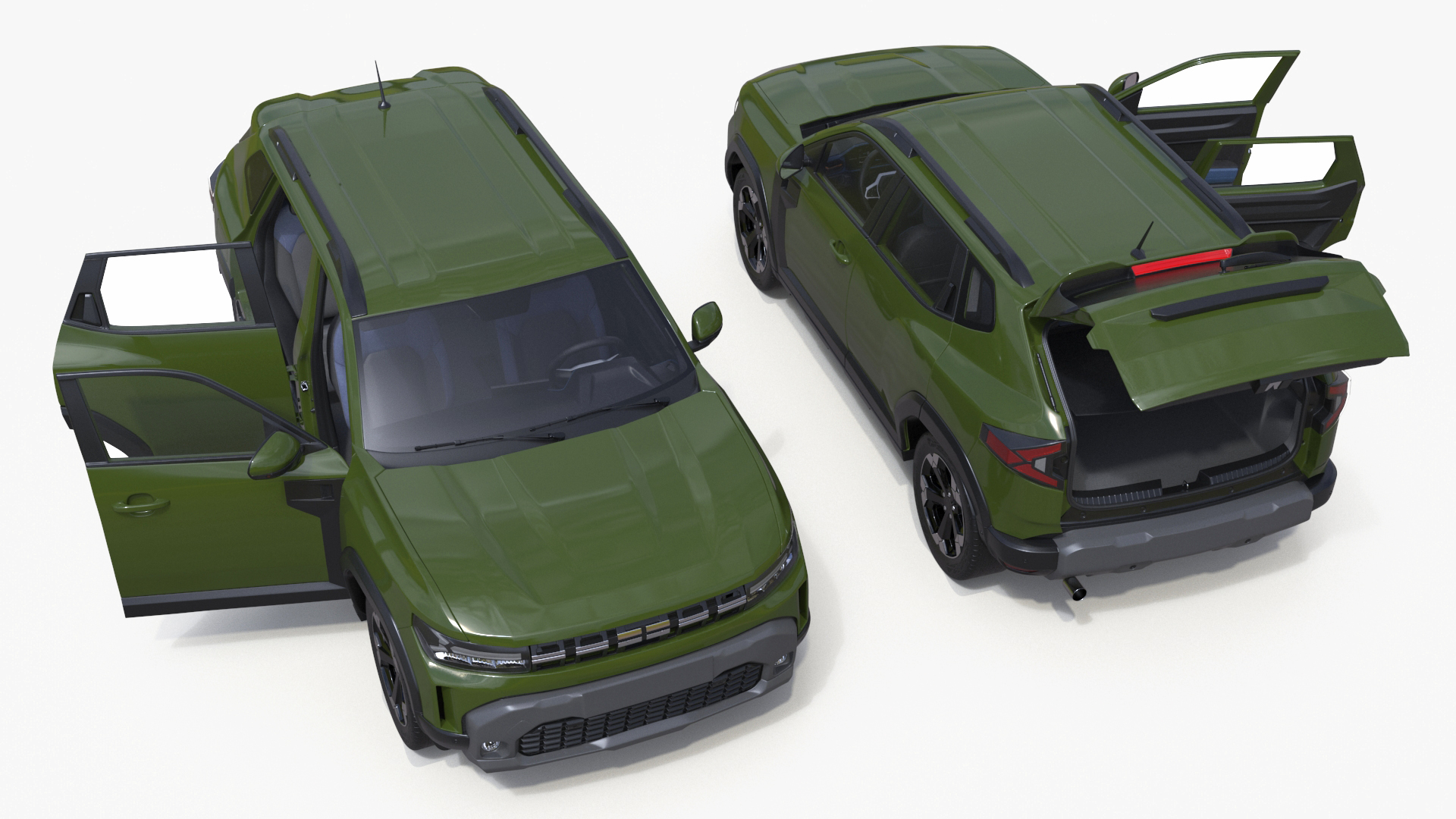 Modern Crossover SUV Simplified Green 3D