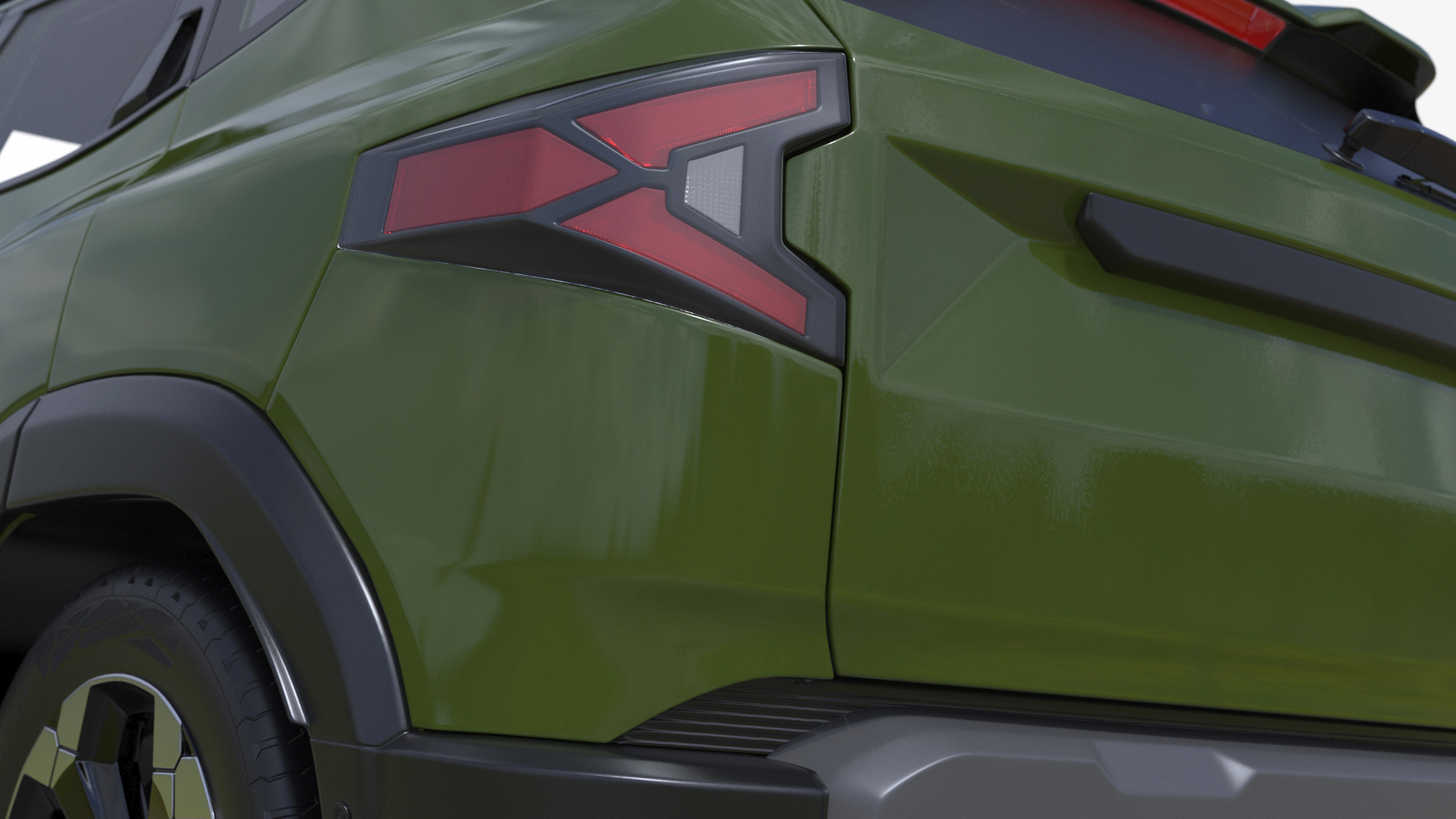 Modern Crossover SUV Simplified Green 3D