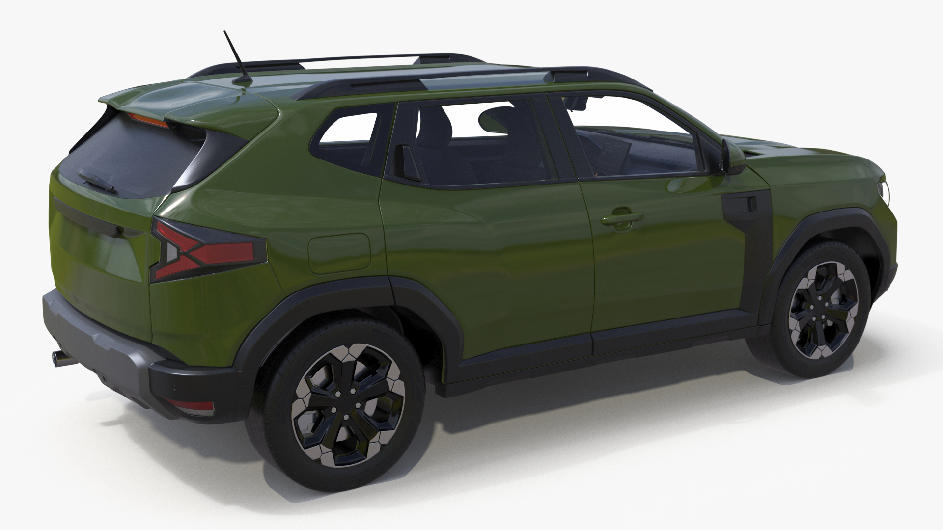 Modern Crossover SUV Simplified Green 3D