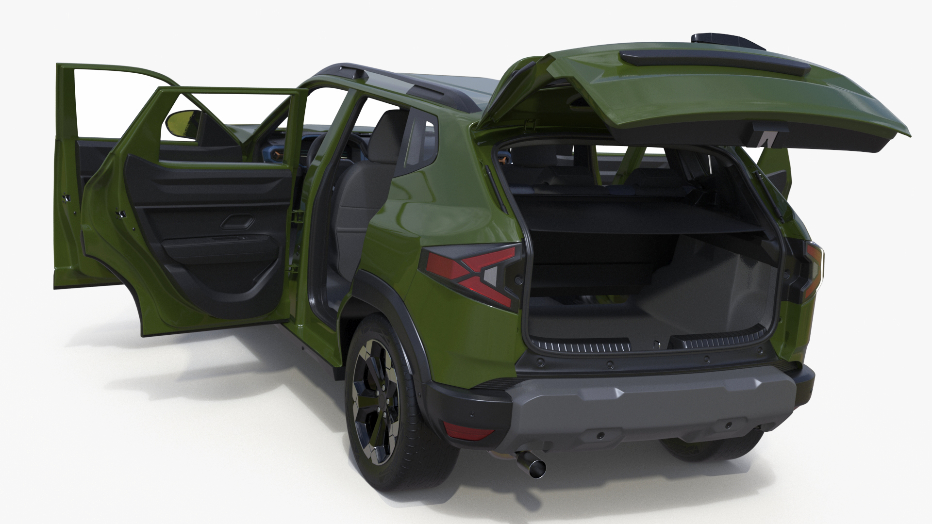 Modern Crossover SUV Simplified Green 3D