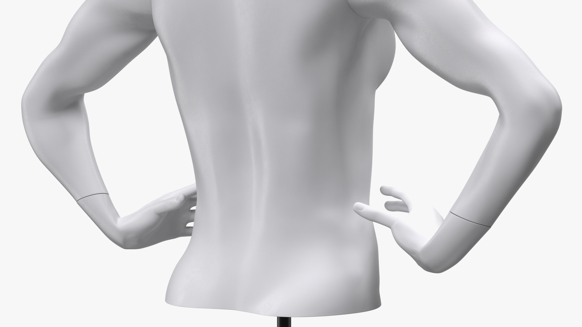 Woman Torso Sports Mannequin White 3D model