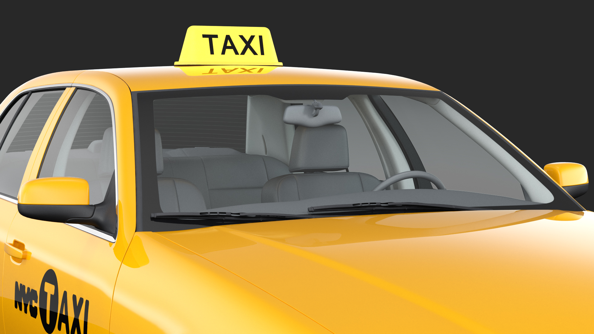 Ford Crown Victoria Yellow Taxi Simple Interior 3D