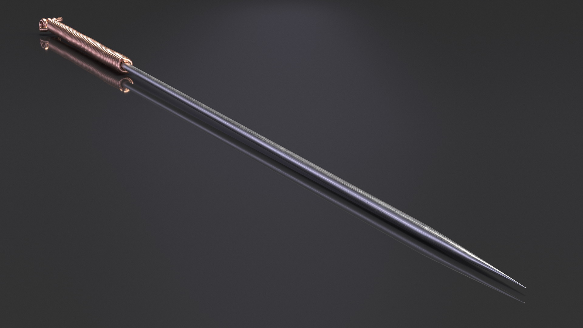 Large Acupuncture Needle Gold 3D model