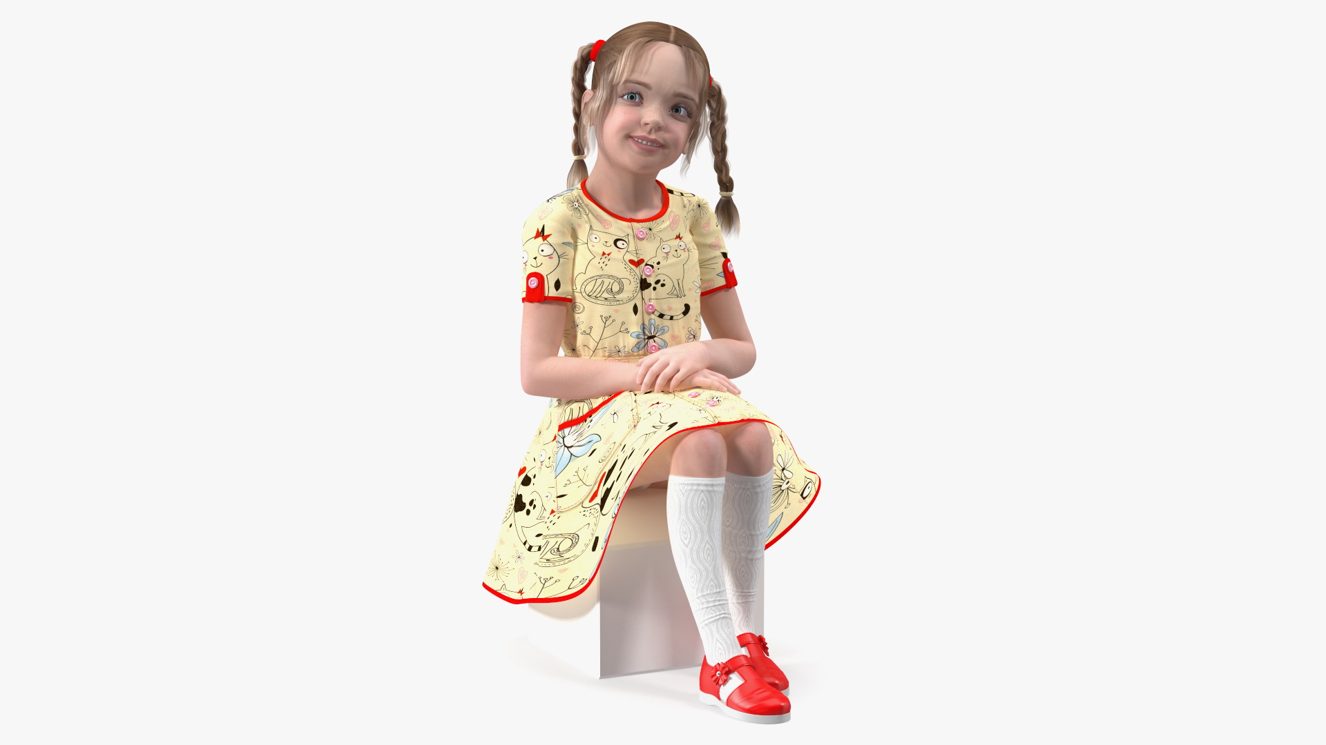 3D model Child Girl Pose