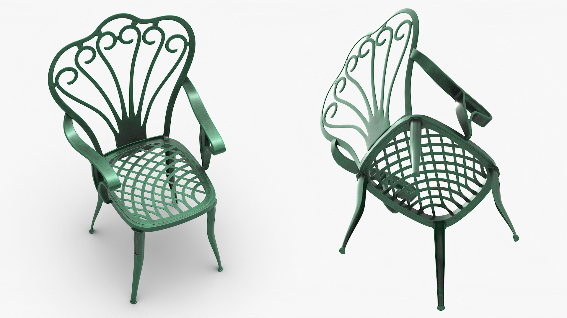 Elegant Outdoor Chair Old Bronze 3D