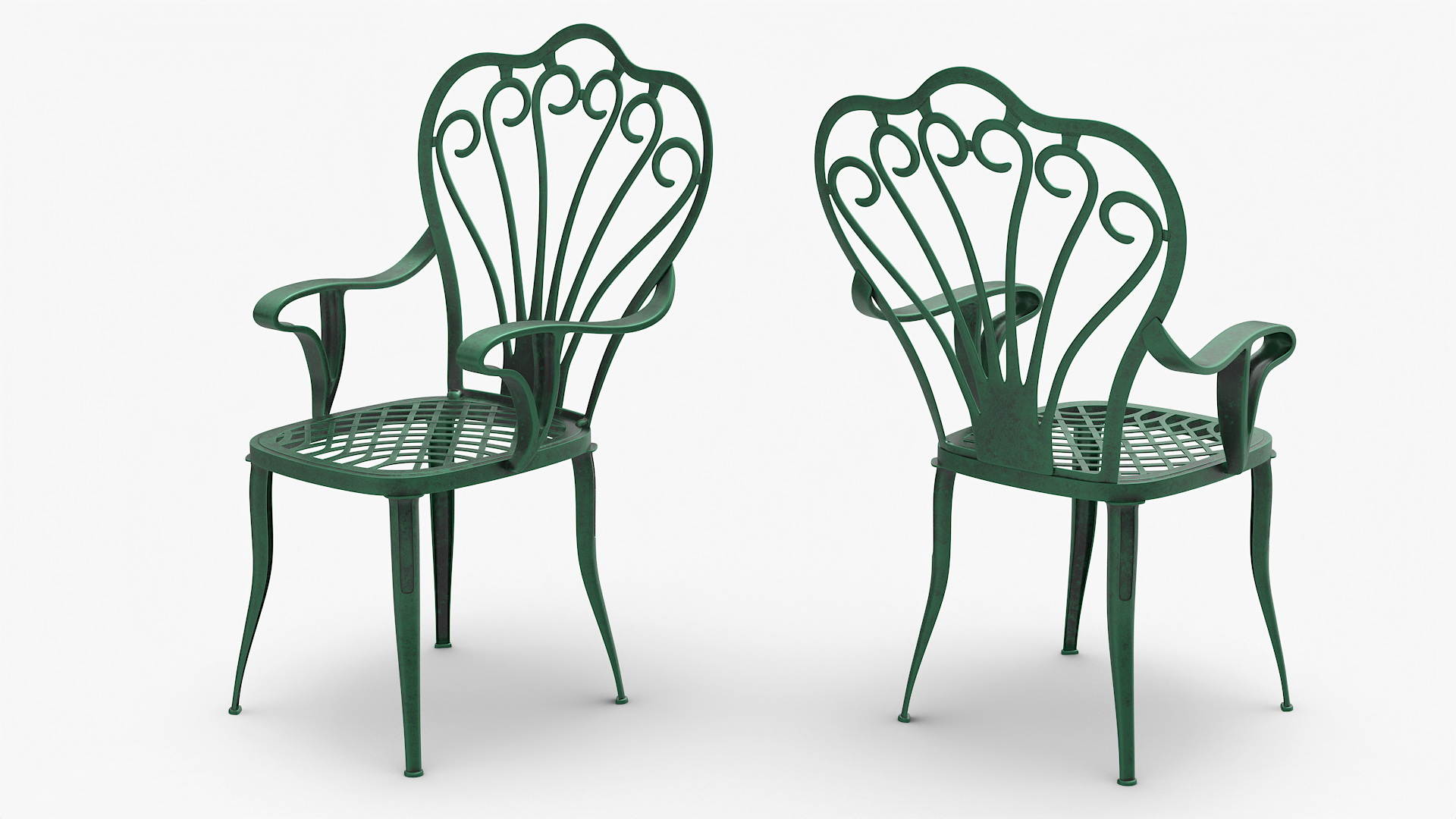 Elegant Outdoor Chair Old Bronze 3D