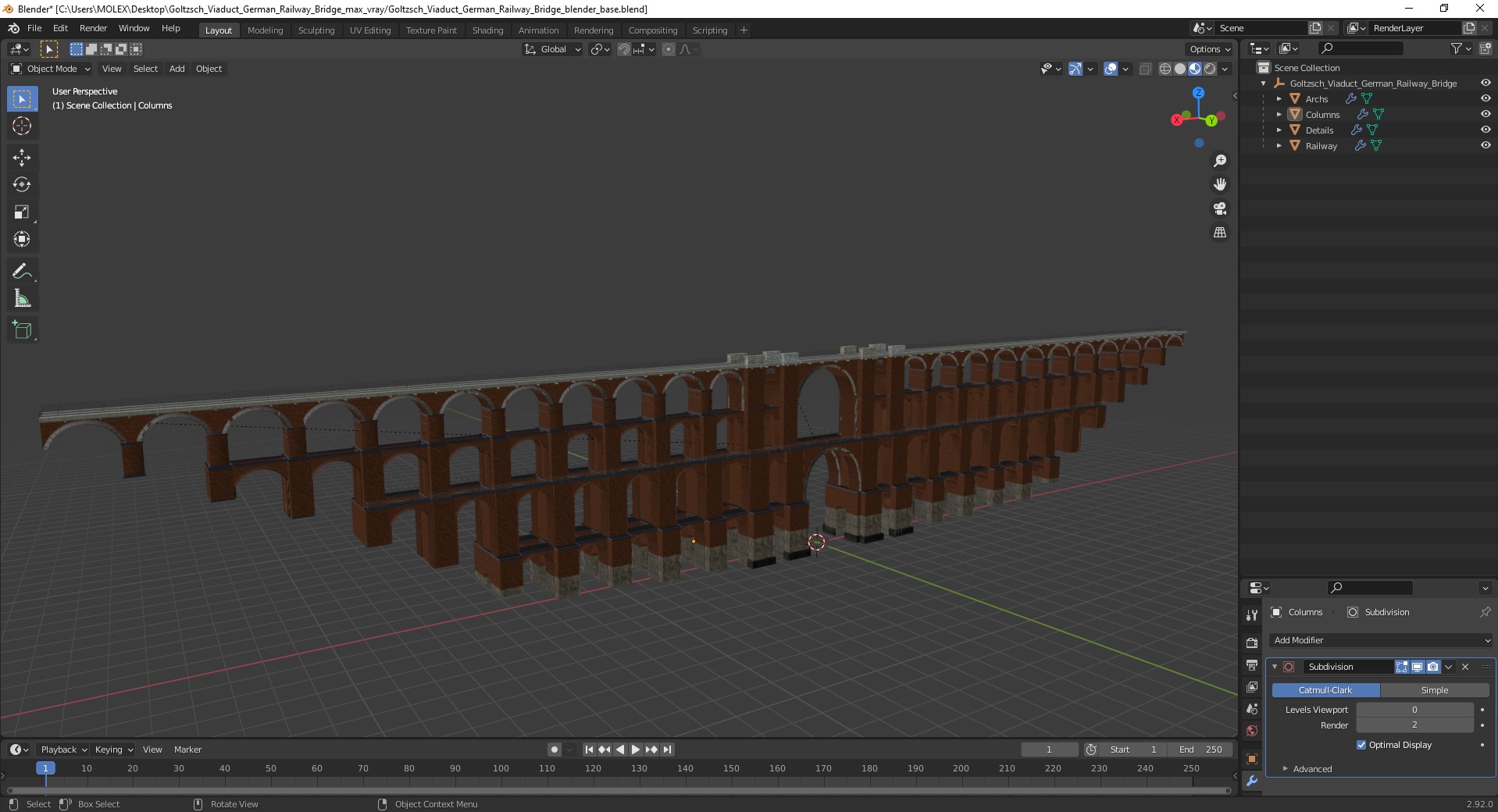 3D Goltzsch Viaduct German Railway Bridge model