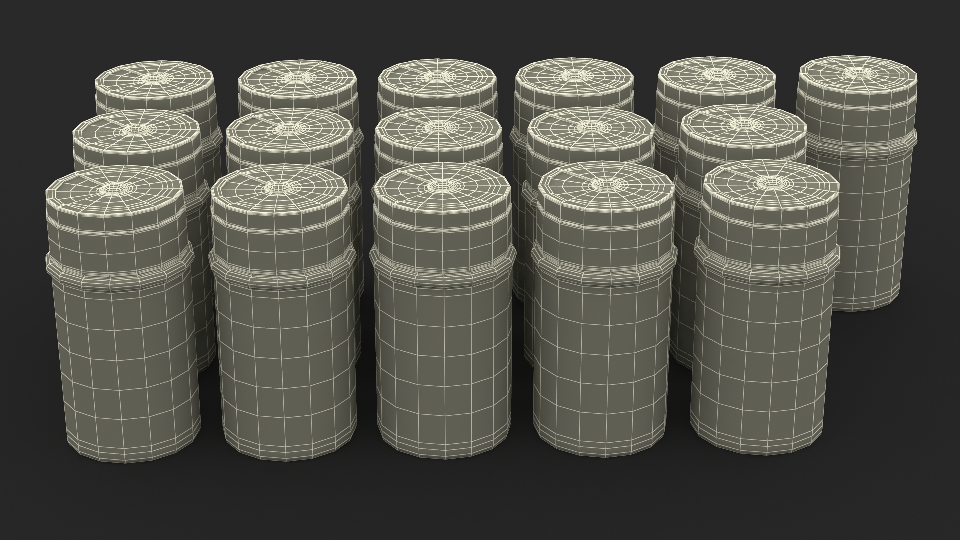 Jars Set with Various Spice 3D