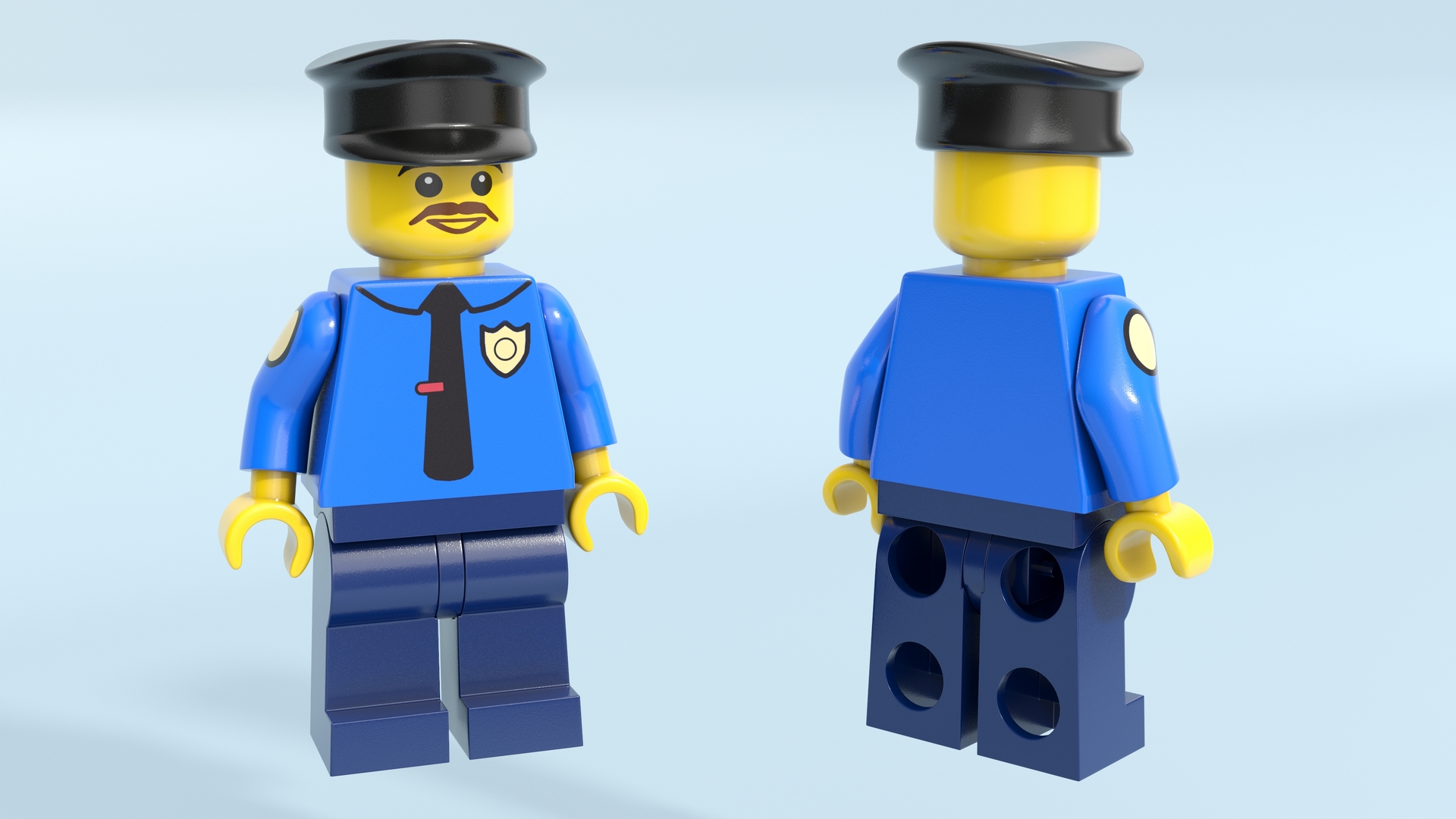 3D Minifigure LEGO Policeman Rigged for Maya