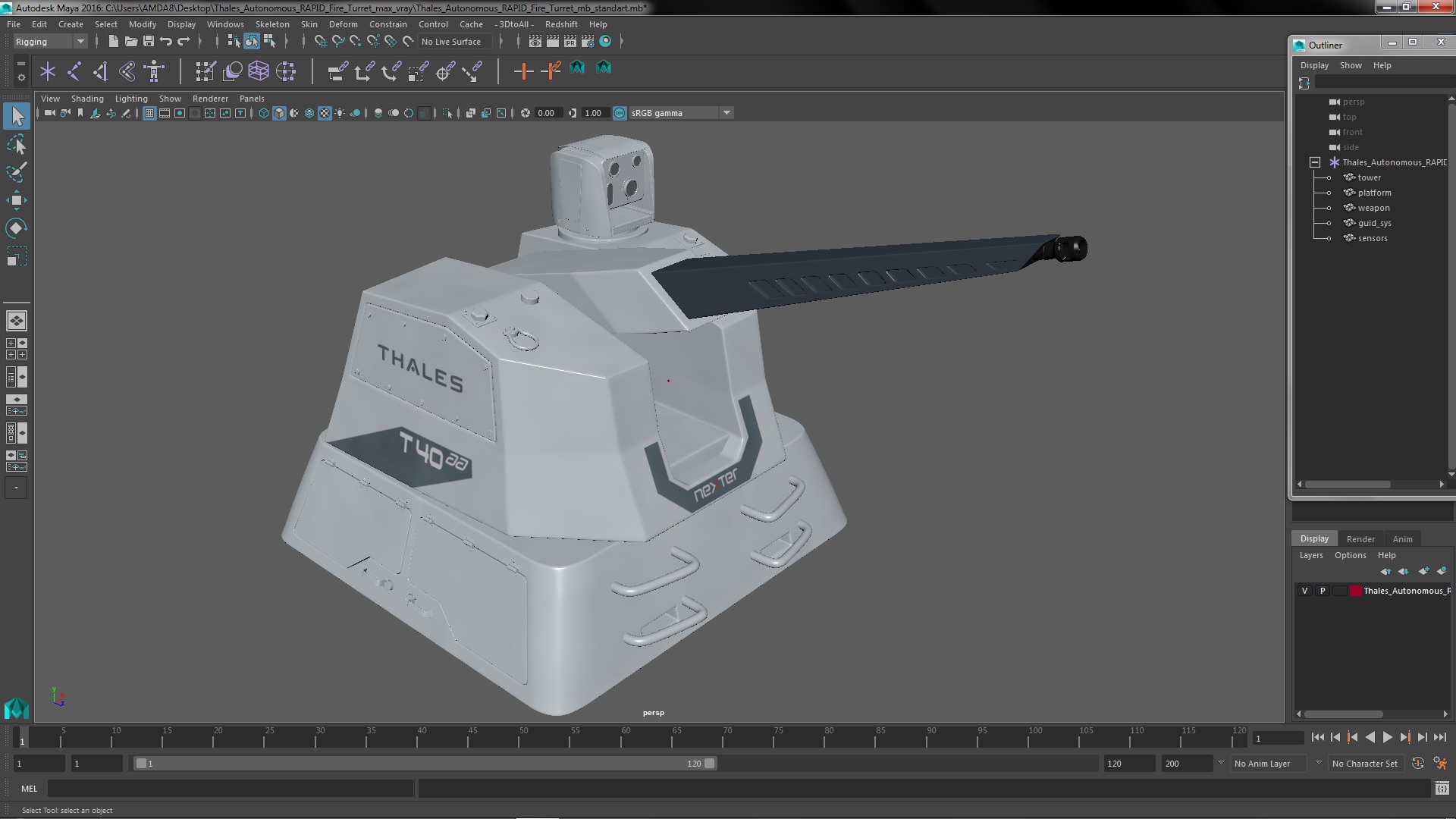 3D model Thales Autonomous RAPID Fire Turret