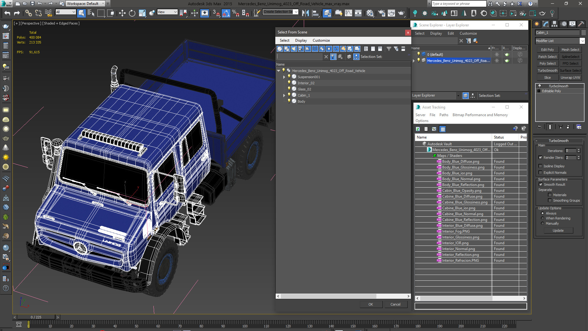 Mercedes Benz Unimog 4023 Off Road Vehicle 3D