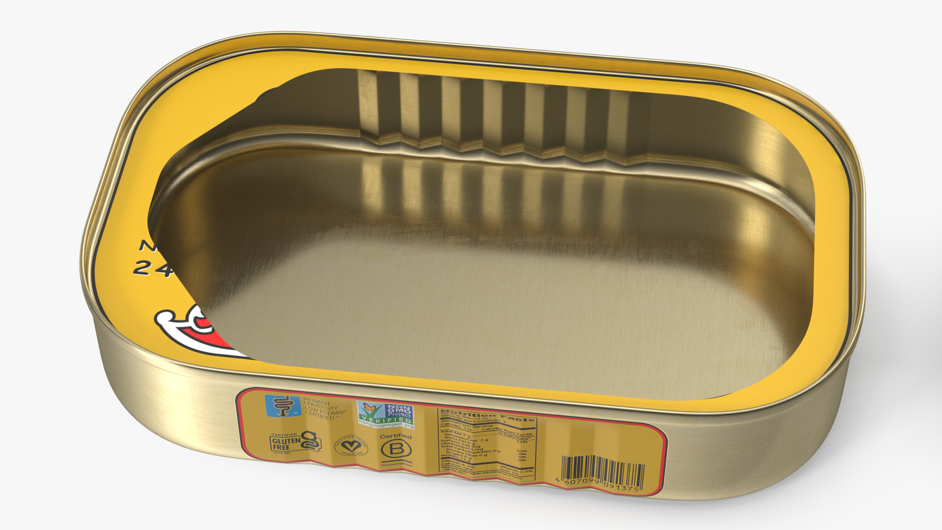 3D Open Pull Ring Sardine Can