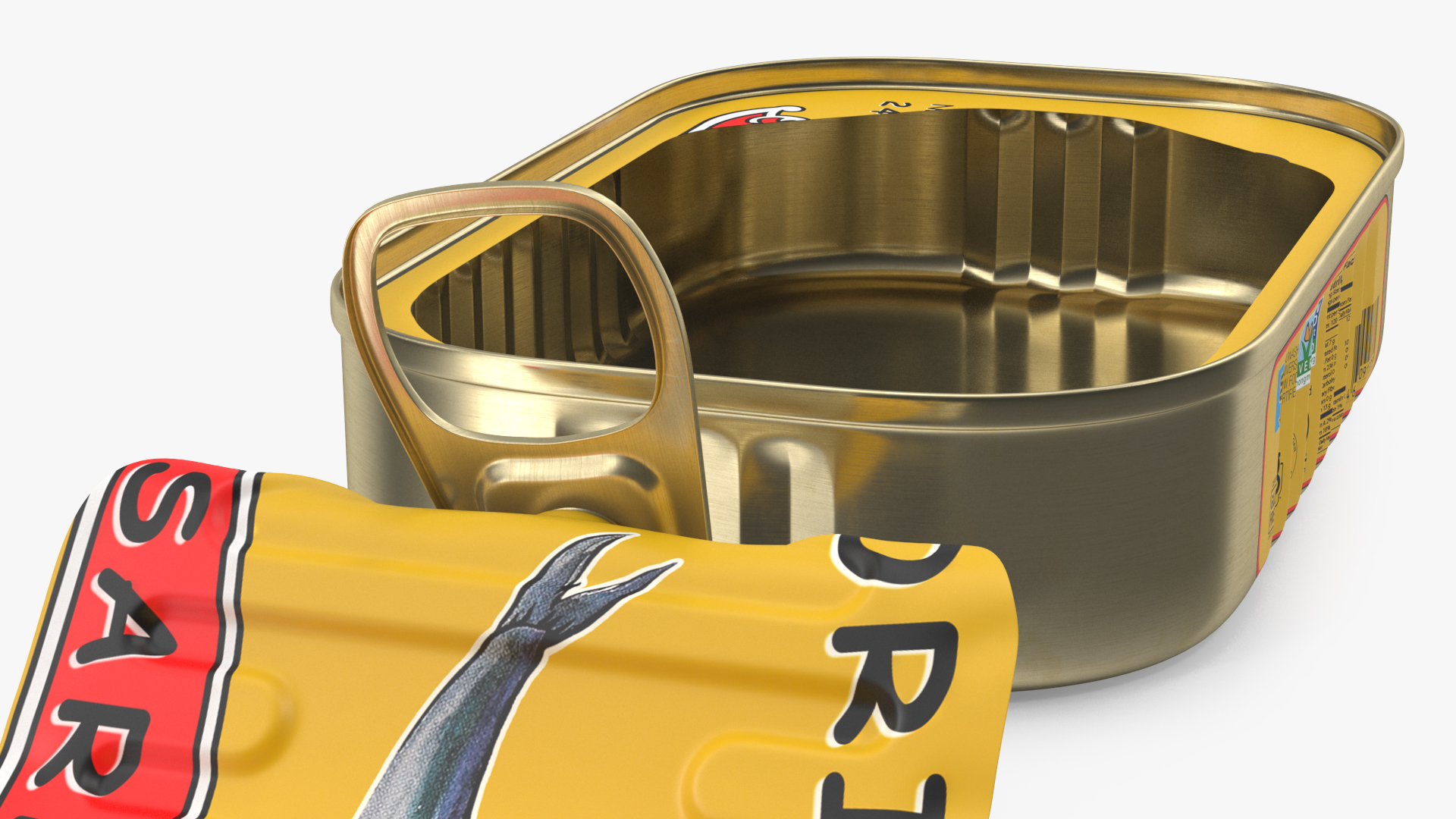 3D Open Pull Ring Sardine Can