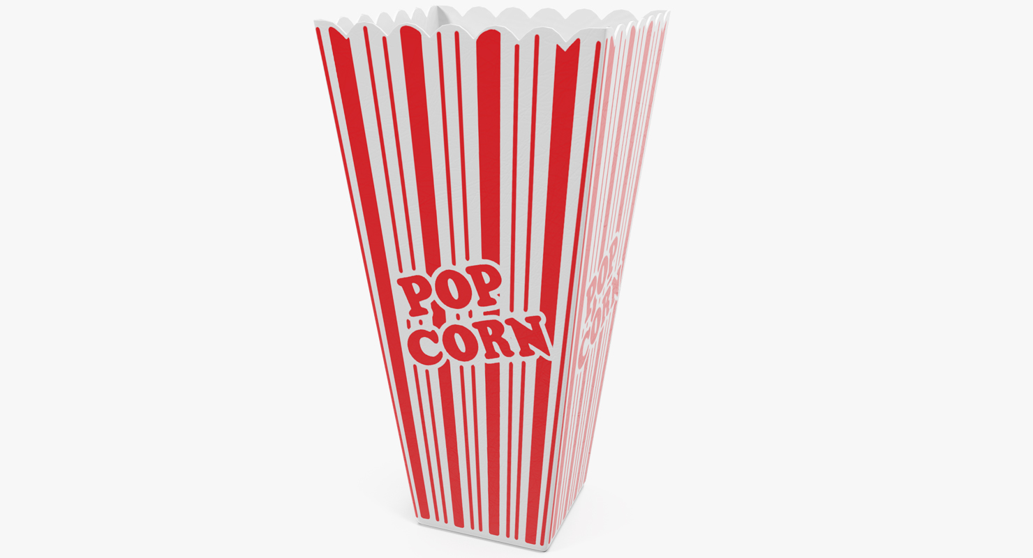 Empty Long Popcorn Cup 3D