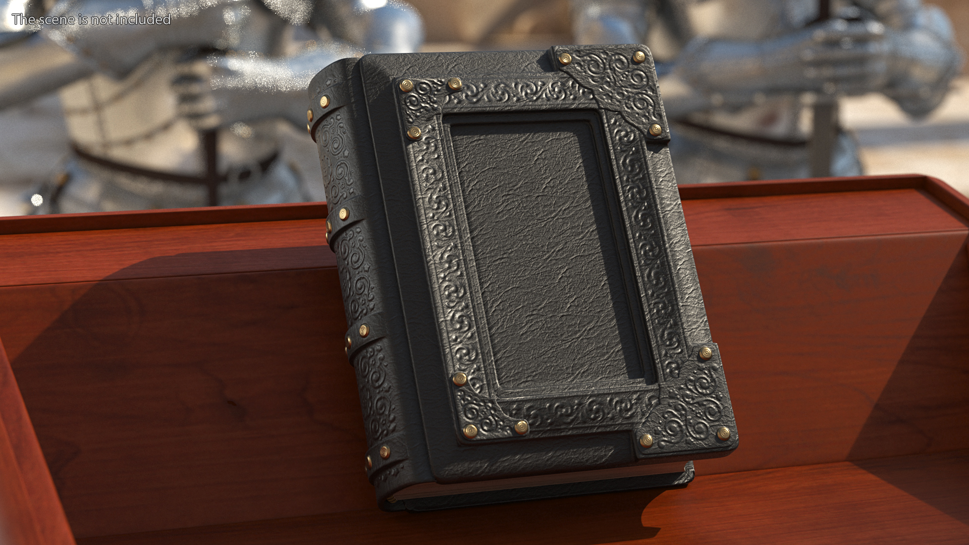 Ornate Book Closed Black 3D model