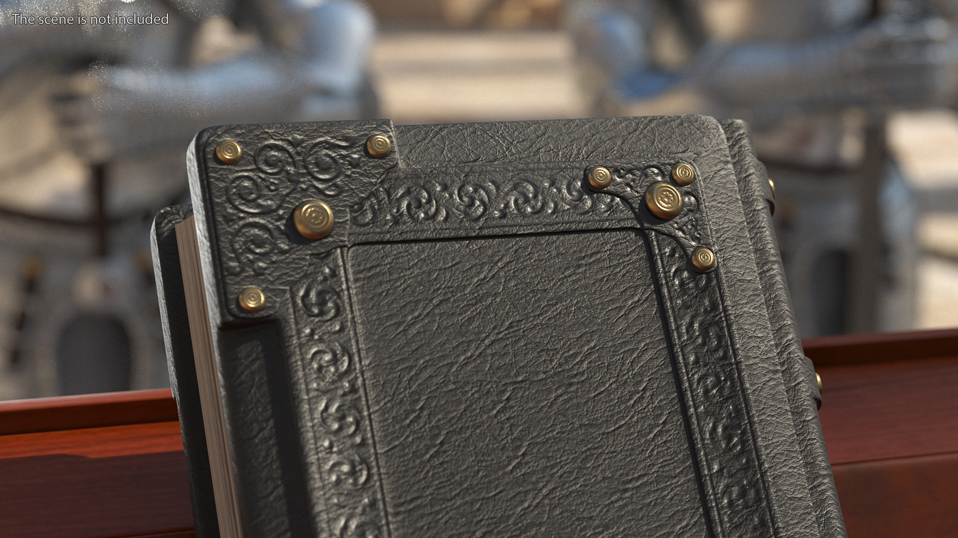 Ornate Book Closed Black 3D model