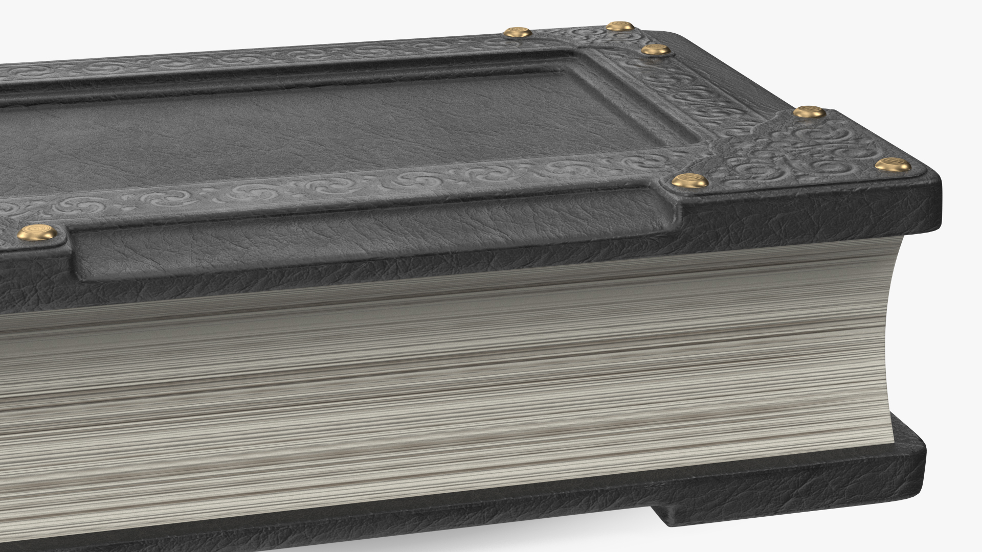 Ornate Book Closed Black 3D model