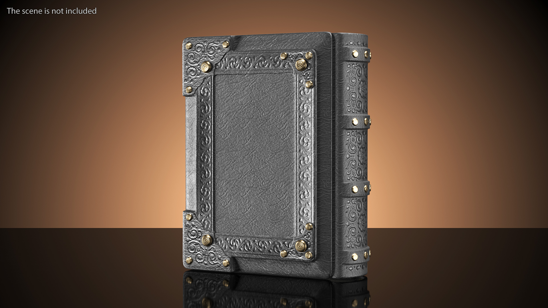 Ornate Book Closed Black 3D model