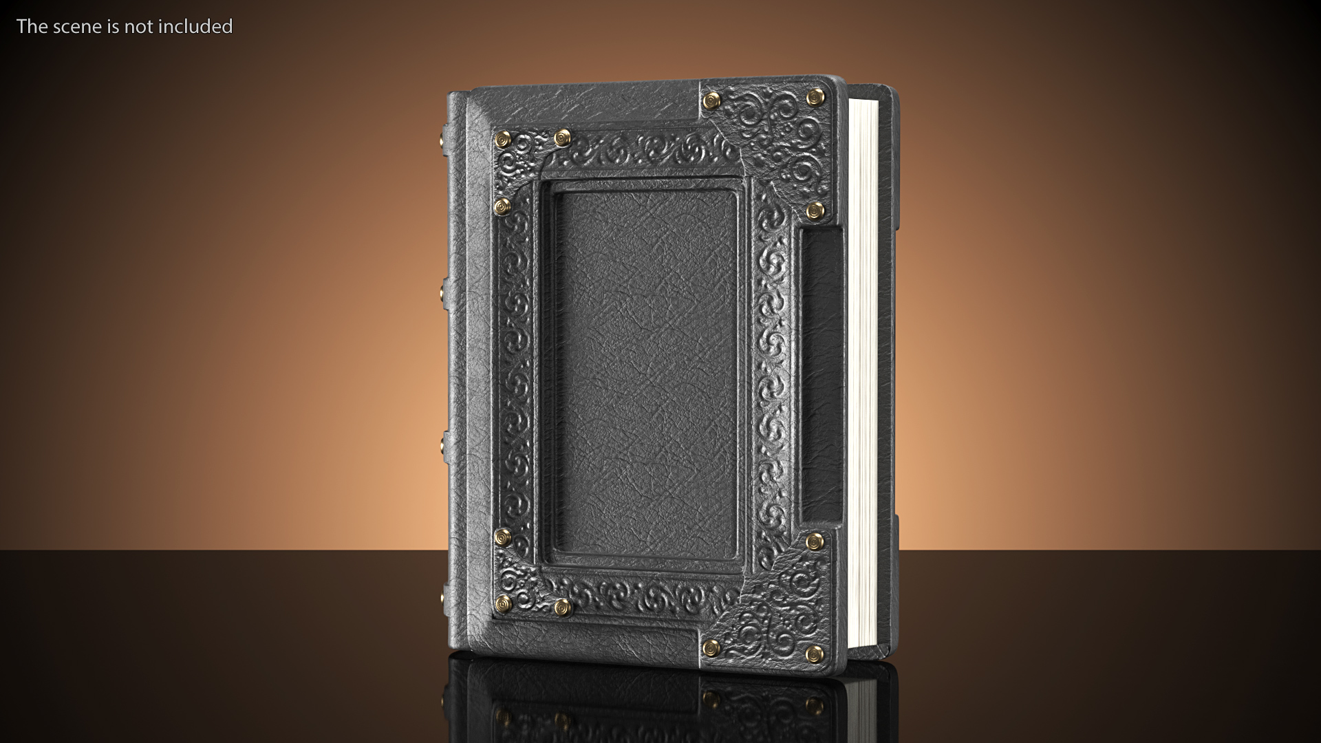 Ornate Book Closed Black 3D model