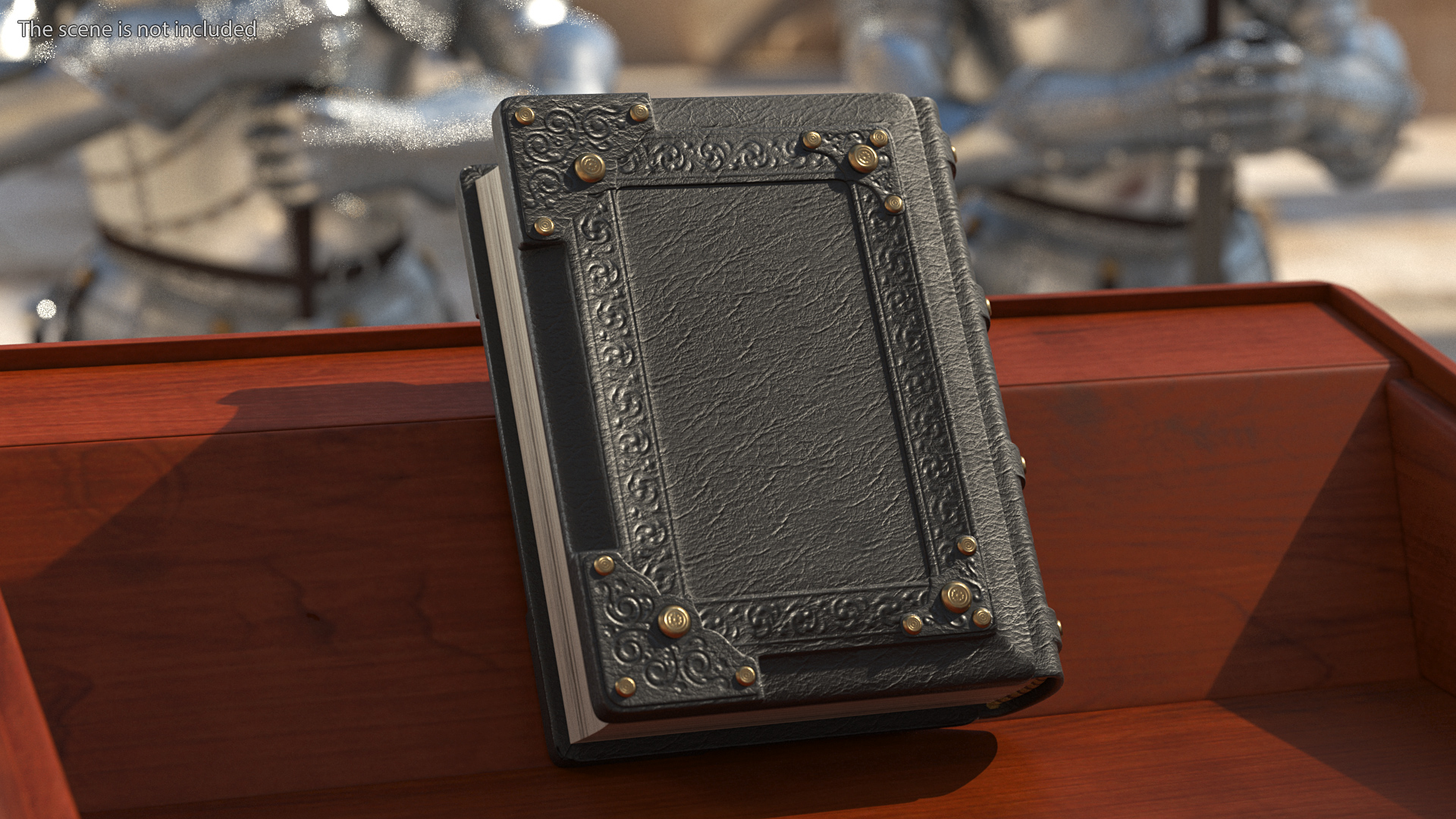 Ornate Book Closed Black 3D model