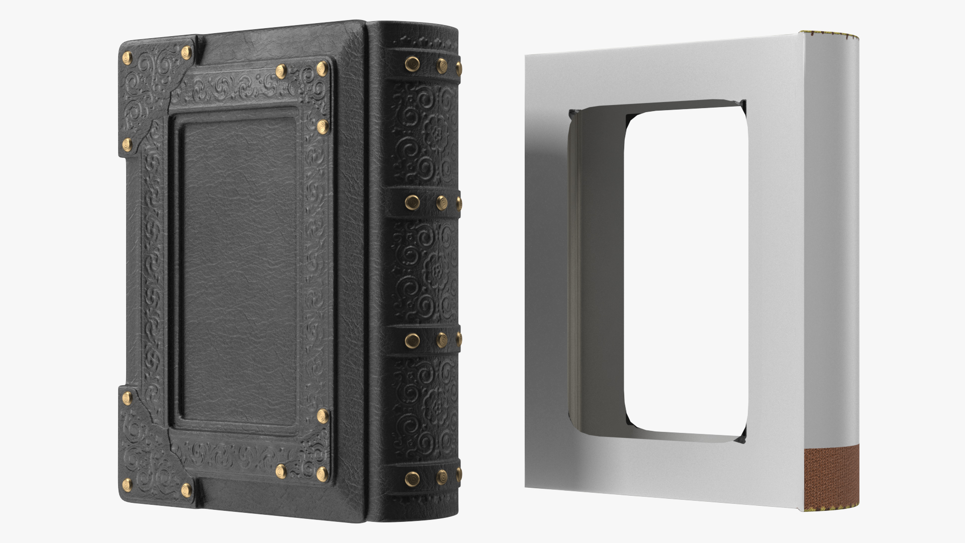 Ornate Book Closed Black 3D model