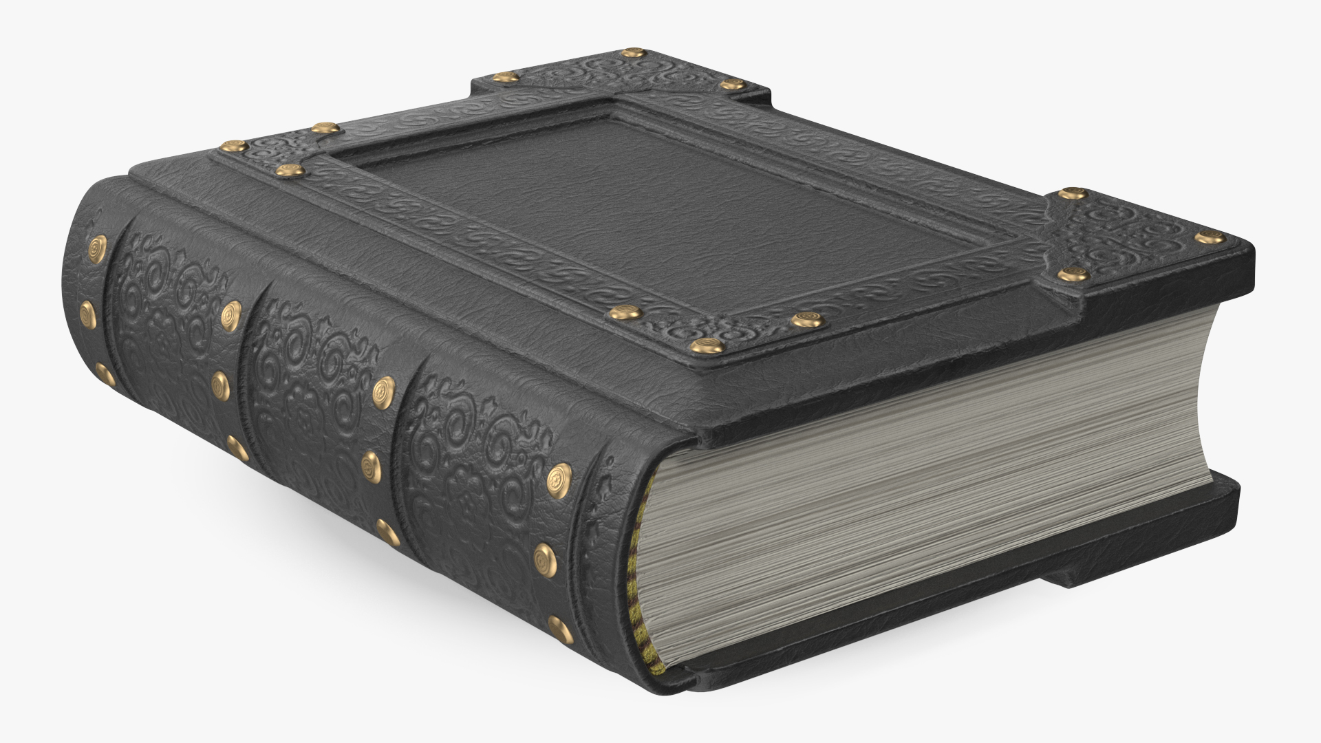 Ornate Book Closed Black 3D model