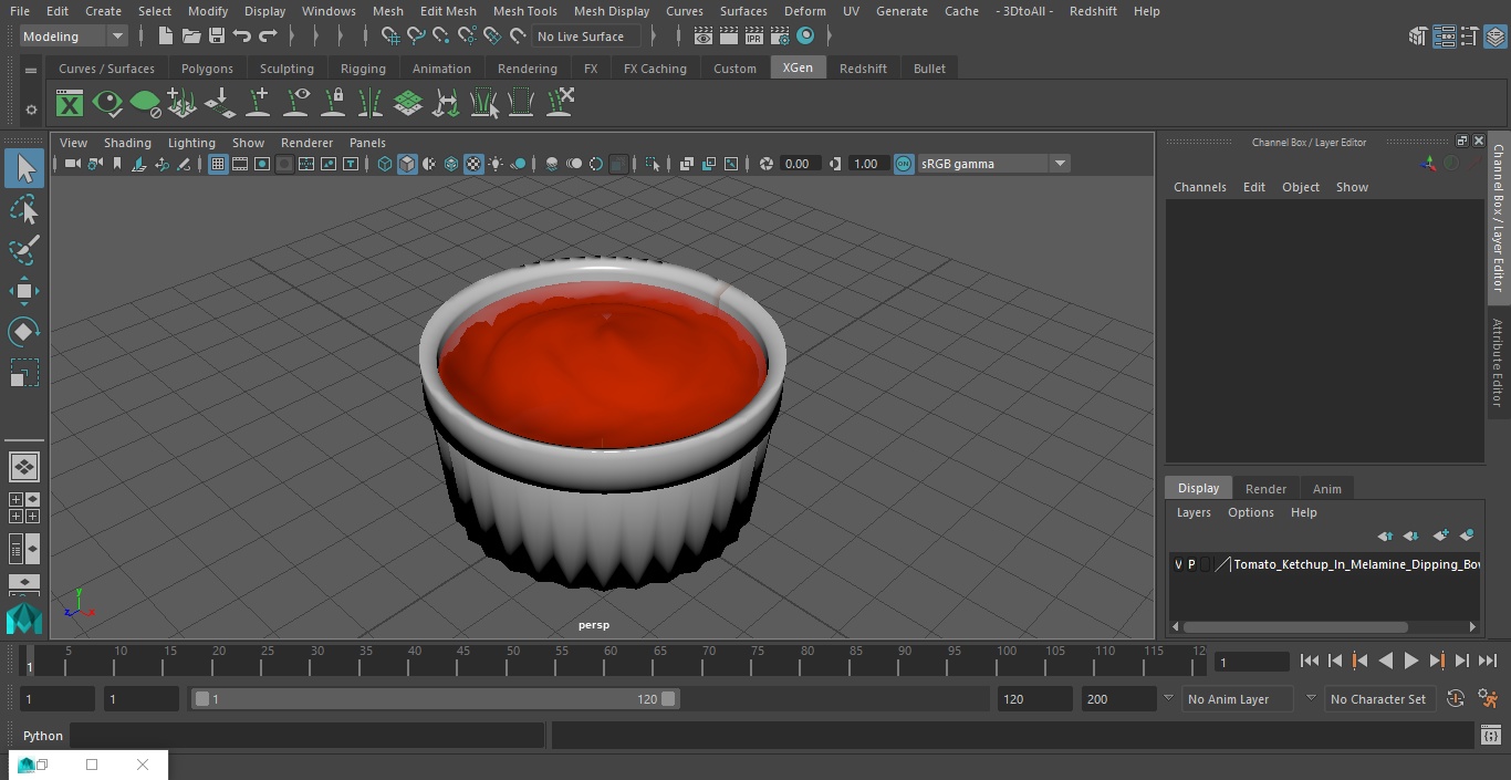 3D Tomato Ketchup In Melamine Dipping Bowl Round Sauce