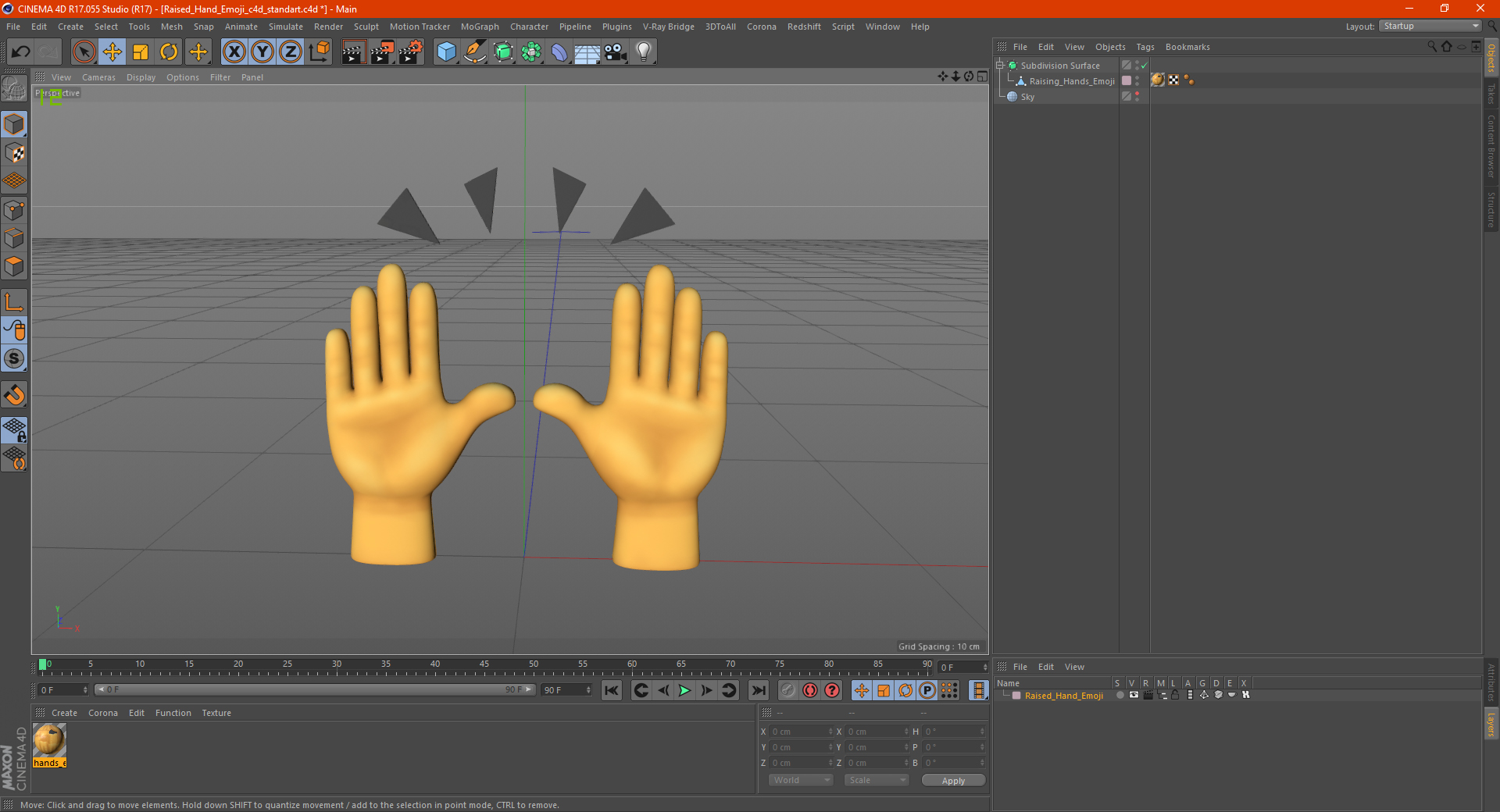 Raising Hands Emoji 3D model