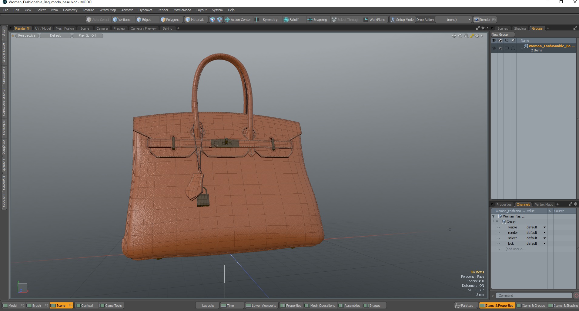 3D Woman Fashionable Bag