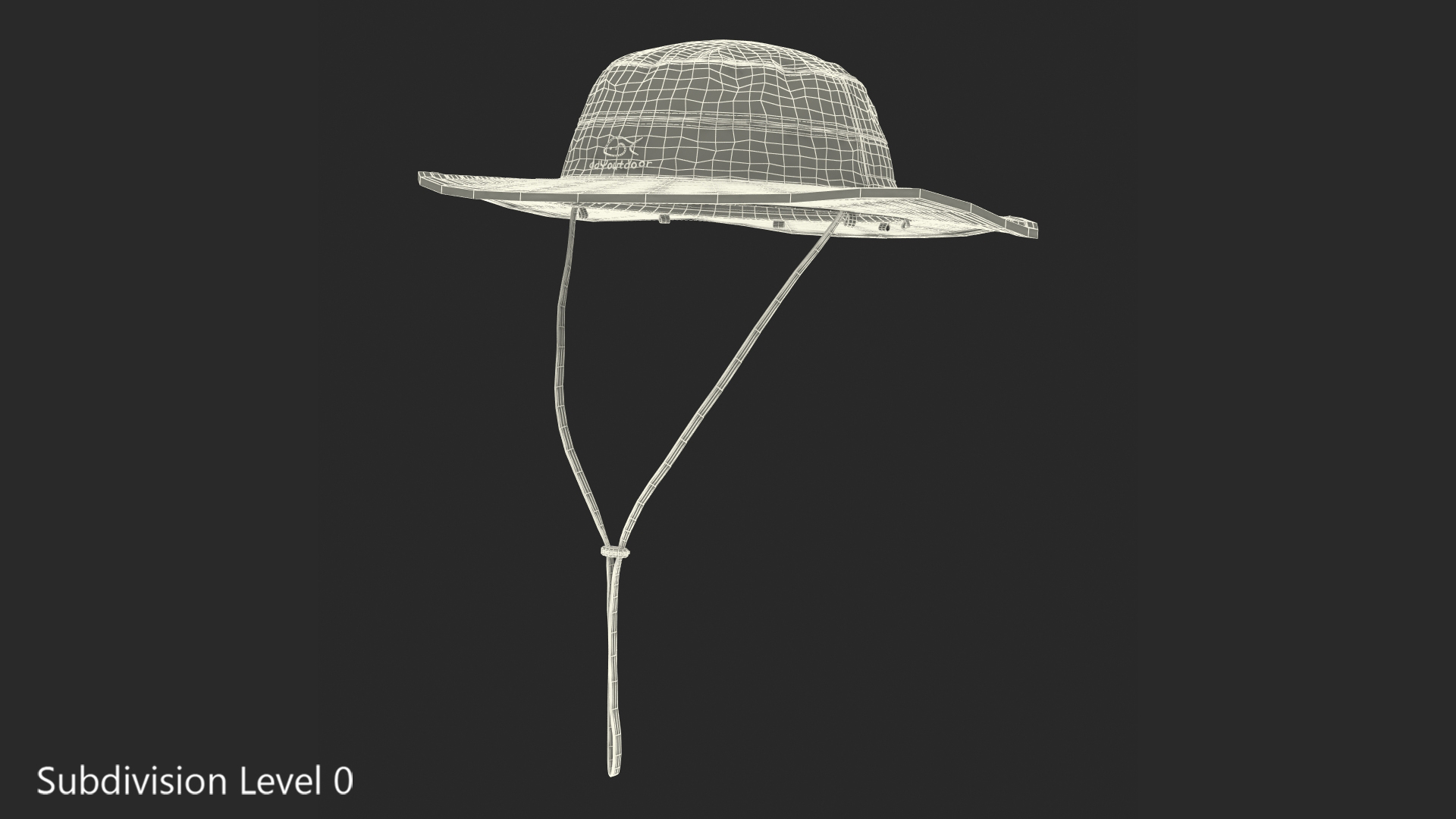 3D model Khaki Outdoor Fishing Hat