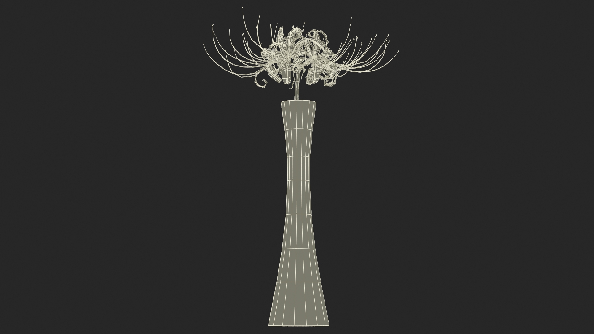 Lycoris Radiata in Glass Vase 3D model