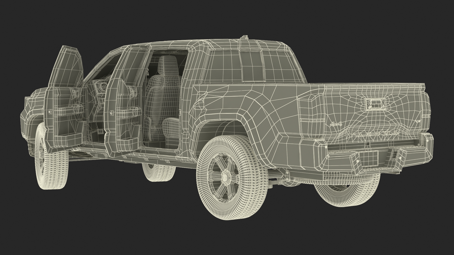 Toyota Tacoma Pickup Rigged 3D