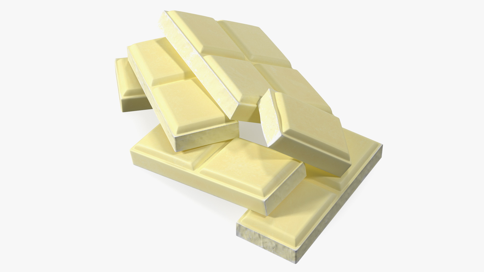 3D White Chocolate Squares model